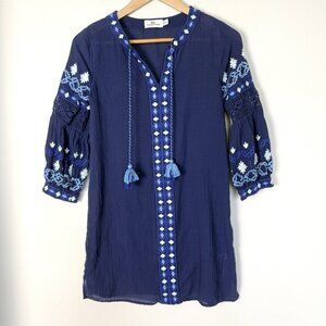 Vineyard Vibes Embroidered Swim Coverup Womens Size XXS Beach Travel Resortwear